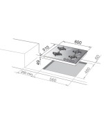De’Longhi De’Longhi NSL460B Piano Cottura Bianco Da incasso 60 cm Gas 4 Fornello(i) - NSL 460 B