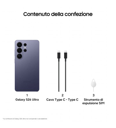 Samsung Samsung Galaxy S26 Ultra 6.9 12GB 512GB 5G Colore Viola Garanzia Europa Samsung Samsung Galaxy S26 Ultra 6.9 12GB 512GB 5G Colore Viola Garanzia Europa