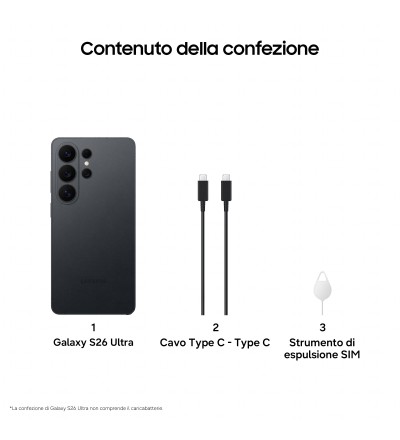 Samsung Samsung Galaxy S26 Ultra 6.9 12GB 512GB 5G Colore Black Garanzia Europa Samsung Samsung Galaxy S26 Ultra 6.9 12GB 512GB 5G Colore Black Garanzia Europa