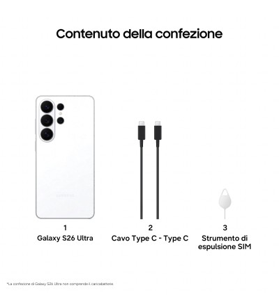 Samsung Samsung Galaxy S26 Ultra 6.9 12GB 512GB 5G Colore White Garanzia Europa Samsung Samsung Galaxy S26 Ultra 6.9 12GB 512GB 5G Colore White Garanzia Europa