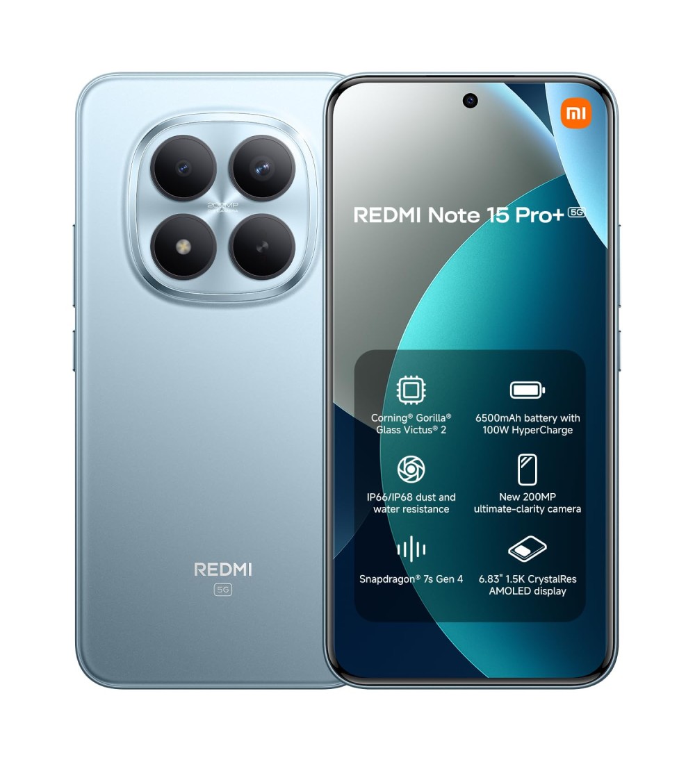 Xiaomi Xiaomi Redmi Note 15 Pro+ 8GB 256GB 6,67 5G colore Glacier Blue Garanzia Europa Xiaomi Xiaomi Redmi Note 15 Pro+ 8GB 256GB 6,67 5G colore Glacier Blue Garanzia Europa