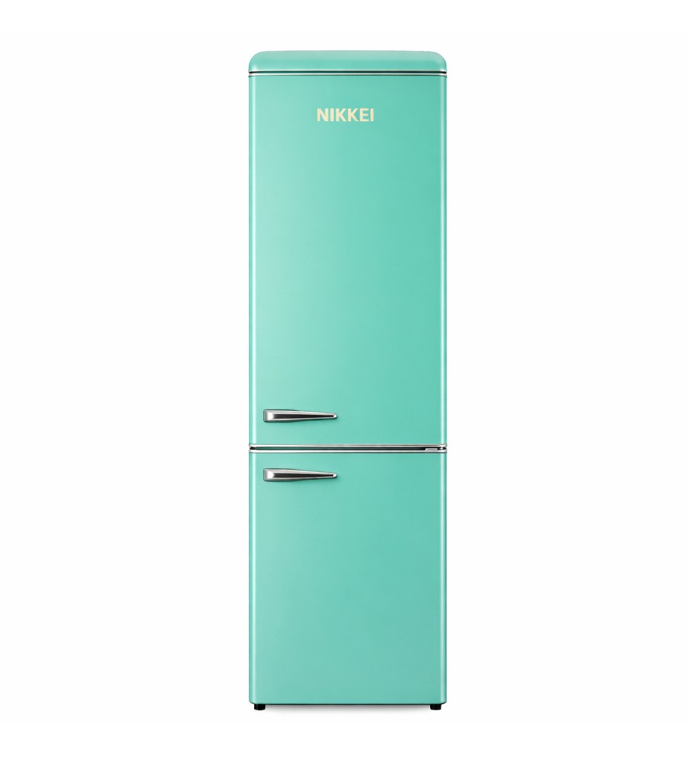 Nikkei Nikkei GNCBV310GR Frigorifero Combinato RETRO’ 300 L Ventilato H 192 Cm Classe E Verde Nikkei Nikkei GNCBV310GR Frigorifero Combinato RETRO’ 300 L Ventilato H 192 Cm Classe E Verde