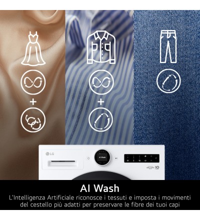 LG LG F4X7011TWB Lavatrice 11kg AI DD™ Serie X7 Centrifuga 1400 Giri Vapore Wi-Fi AI Wash Classe A-40% LG LG F4X7011TWB Lavatrice 11kg AI DD™ Serie X7 Centrifuga 1400 Giri Vapore Wi-Fi AI Wash Classe A-40%