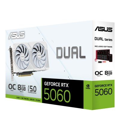 ASUS Dual GeForce RTX 5060 OC White 8GB GDDR7 Scheda Video NVIDIA PCIe 5.0 ASUS Dual GeForce RTX 5060 OC White 8GB GDDR7 Scheda Video NVIDIA PCIe 5.0