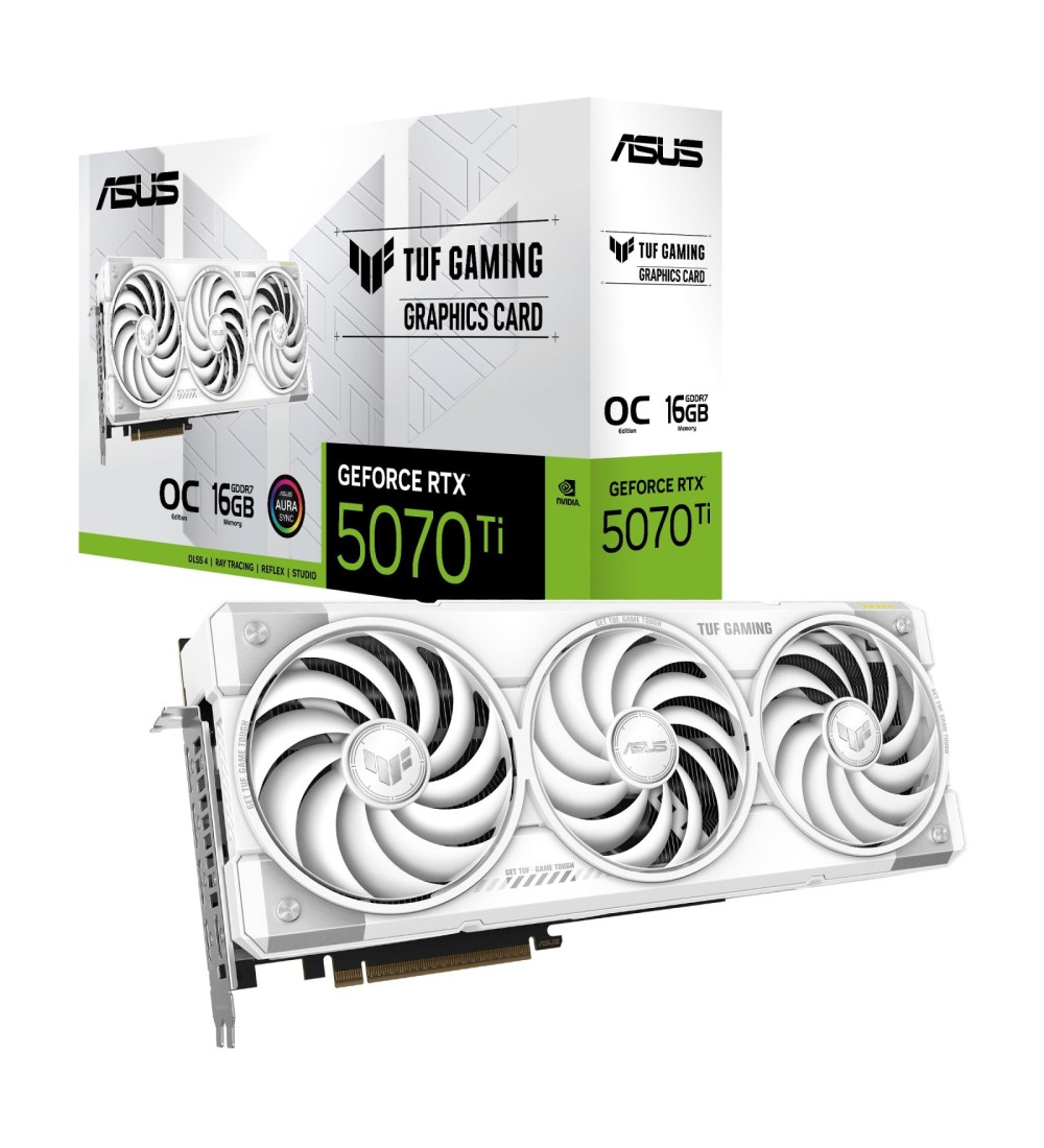 ASUS TUF Gaming GeForce RTX 5070 Ti OC Edition White 16GB GDDR7 256 Bit PCIe 5.0 Scheda Grafica ASUS TUF Gaming GeForce RTX 5070 Ti OC Edition White 16GB GDDR7 256 Bit PCIe 5.0 Scheda Grafica