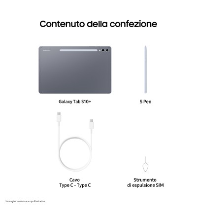 Samsung Samsung Galaxy Tab S10+ 12+256GB 12.4 Colore Moonstone Grey Garanzia Italia 24 Mesi