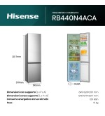 Hisense Hisense RB440N4ACA Frigorifero Combinato 336 Litri Classe A Total No Frost Inox Libera Installazione Congelatore Inferio