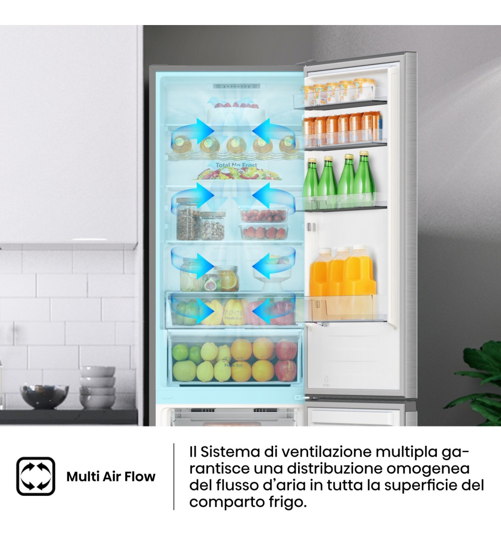 Frigorifero Combi Hisense RB440N4AWC – 336L, Classe C, Multi Air Flow, Porta Reversibile, Congelamento Rapido, Larghezza 60 Cm - 5