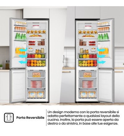 Hisense Hisense RB440N4ACA Frigorifero Combinato 336 Litri Classe A Total No Frost Inox Libera Installazione Congelatore Inferio