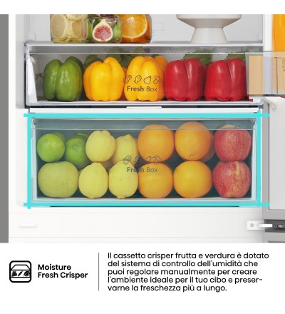 Hisense Hisense RB440N4ACA Frigorifero Combinato 336 Litri Classe A Total No Frost Inox Libera Installazione Congelatore Inferio