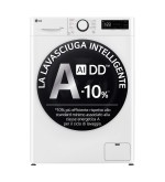 LG LG Lavasciuga Slim D2R5S09TSWW 9 5 kg AI DD Classe E 1200 Giri TurboWash 360 Vapore Allergy Care Bianca