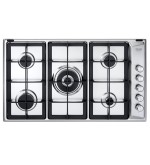 De'Longhi De’Longhi PLI59GHD Piano Cottura da incasso a Gas 5 Fuochi Griglie in Ghisa 90 Cm Inox