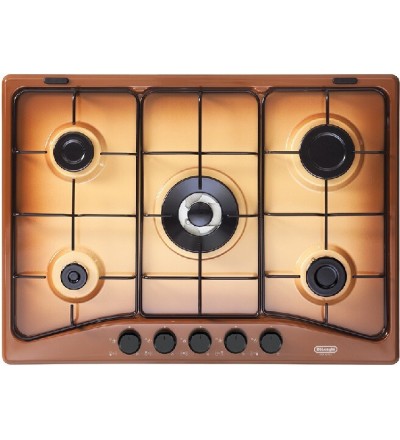 De'Longhi De’Longhi FFT57ASV Piano Cottura da incasso a Gas 70 Cm 5 Fuochi Smaltato Terra di Francia