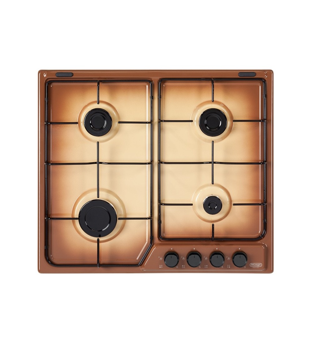 De'Longhi De’Longhi FFT46ASV Piano Cottura da incasso a Gas 4 Fuochi 60 Cm Smaltato Terra di Francia De'Longhi De’Longhi FFT46ASV Piano Cottura da incasso a Gas 4 Fuochi 60 Cm Smaltato Terra di Francia
