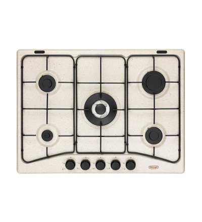 De'Longhi De’Longhi FFS57ASV Piano Cottura da incasso a Gas 5 Fuochi 70 Cm Smaltato Avena