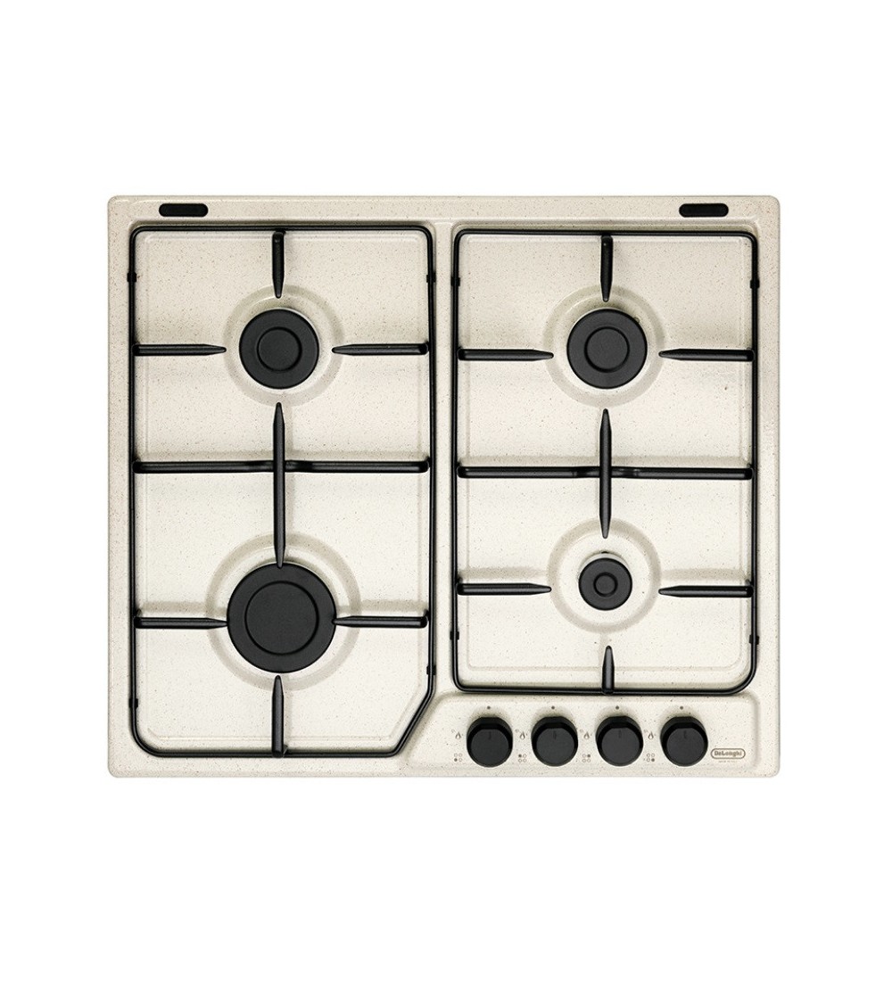 De'Longhi De’Longhi FFS46ASV Piano Cottura da incasso a Gas 4 Fuochi 60 Cm Smaltato Sabbia