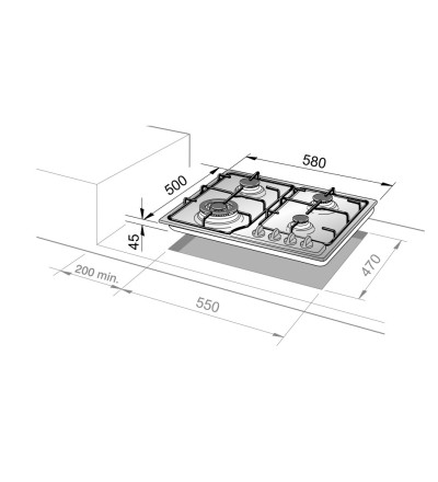 De'Longhi De’Longhi FFB46ASV Piano Cottura da incasso a Gas 4 Fuochi 60 Cm Smaltato Bianco De'Longhi De’Longhi FFB46ASV Piano Cottura da incasso a Gas 4 Fuochi 60 Cm Smaltato Bianco