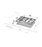 De'Longhi De’Longhi FFB46ASV Piano Cottura da incasso a Gas 4 Fuochi 60 Cm Smaltato Bianco De'Longhi De’Longhi FFB46ASV Piano Cottura da incasso a Gas 4 Fuochi 60 Cm Smaltato Bianco