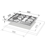 DE LONGHI De’Longhi FFA46ASV Piano Cottura da incasso a Gas 4 Fuochi 60 Cm Inox DE LONGHI De’Longhi FFA46ASV Piano Cottura da incasso a Gas 4 Fuochi 60 Cm Inox