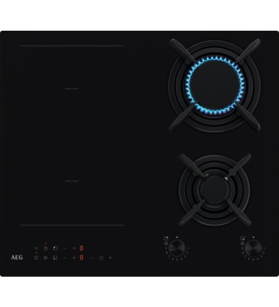 AEG AEG CN071436DH Piano Cottura a Induzione Misto Gas ed Elettrico Da incasso 60 cm Nero Combi 4 Fornello(i)