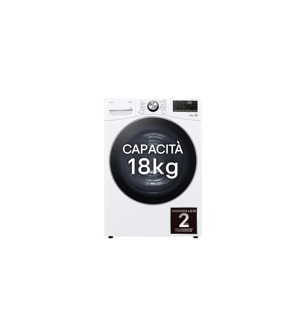 LG LG RH18U8AVCW Asciugatrice 18kg Pompa di calore DUAL Inverter Wi-Fi Motore Direct Drive AI Dry Classe D