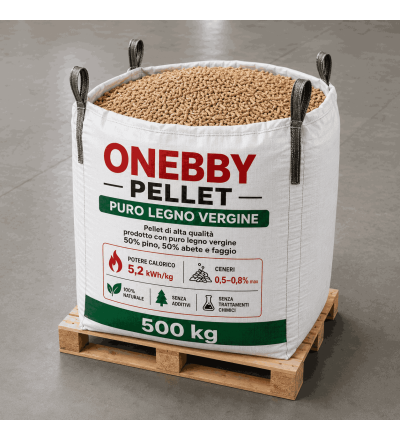  Pellet in Big Bag da 500 kg Puro Legno Vergine Pino Abete e Faggio nostra produzione Preordine Disponibile